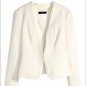 H&M White Fitted Jacket